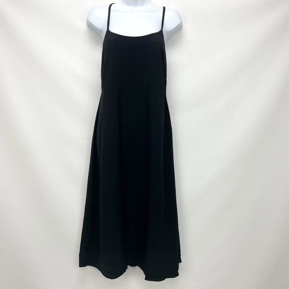 Everlane Black Cross Back Slip Dress - Picture 2 of 6